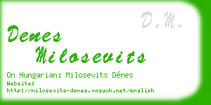denes milosevits business card