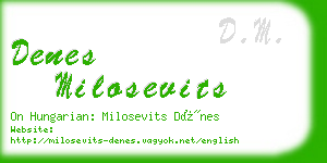 denes milosevits business card